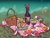 Size: 4000x3000 | Tagged: safe, artist:ja0822ck, pony, alcohol, basket, bread, food, goblet, grapes, grass, mango, moon, mountain, not salmon, orange, picnic, picnic blanket, ponified, rule 85, sandwich, wat, wine