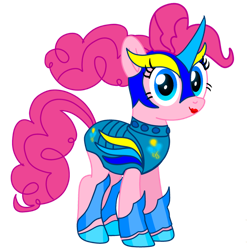 Size: 894x894 | Tagged: safe, artist:fanvideogames, pinkie pie, g4, armor, female, looking at you, simple background, solo, transparent background
