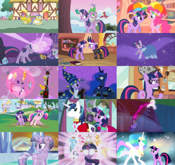 Size: 3000x2815 | Tagged: safe, edit, edited screencap, editor:incredibubbleirishguy, screencap, amethyst star, applejack, carrot top, cherry berry, discord, fluttershy, golden harvest, linky, pinkie pie, princess cadance, princess celestia, princess luna, rainbow dash, rarity, shining armor, shoeshine, sparkler, spike, twilight sparkle, twinkleshine, alicorn, bird, draconequus, dragon, earth pony, pegasus, pony, unicorn, a canterlot wedding, boast busters, feeling pinkie keen, friendship is magic, g4, it's about time, luna eclipsed, magical mystery cure, mmmystery on the friendship express, season 1, season 2, season 3, suited for success, the crystal empire, the return of harmony, winter wrap up, background pony, big crown thingy, bridesmaid dress, bubble, bubble pipe, butt, chariot, clothes, collage, comic, costume, crystallized, crystallized pony, deerstalker, detective, discord's throne, dress, element of generosity, element of honesty, element of kindness, element of laughter, element of loyalty, element of magic, elements of harmony, female, filly, filly twilight sparkle, future twilight, gala dress, halloween costume, hat, high res, jewelry, magical mystery cure 10th anniversary, male, mane seven, mane six, memories, nightmare night costume, outfit, pipe, regalia, royal guard, screencap comic, sherlock hat, sherlock holmes, sherlock sparkle, stallion, star swirl the bearded costume, throne, twibutt, umbrella hat, unicorn twilight, wall of tags, young cadance, younger
