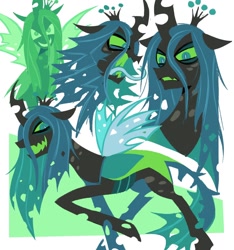 Size: 1123x1200 | Tagged: safe, artist:poppyr0ckz, queen chrysalis, changeling, g4, female, open mouth, simple background, smiling, teeth, white background