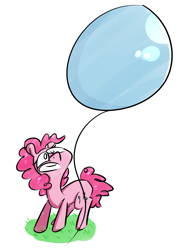 Size: 1280x1707 | Tagged: safe, artist:pencilsandstencils, pinkie pie, earth pony, pony, g4, balloon, simple background, solo, white background