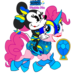 Size: 2800x2800 | Tagged: safe, artist:fanvideogames, pinkie pie, g4, armor, armored pony, female, high res, minnie mouse, simple background, transparent background