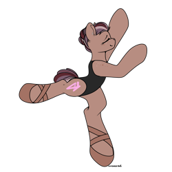 Size: 3000x3000 | Tagged: safe, artist:xcinnamon-twistx, oc, oc only, oc:figa, pony, ballet, dancing, eyes closed, high res, pointe shoes, simple background, solo, standing, standing on one leg, transparent background