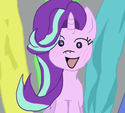 Size: 1078x972 | Tagged: safe, artist:stickessss, starlight glimmer, pony, unicorn, g4, blushing, open mouth, smiling, solo
