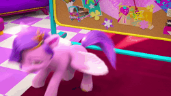Size: 1280x720 | Tagged: safe, screencap, pipp petals, pegasus, pony, bridlewoodstock (make your mark), g5, my little pony: make your mark, my little pony: make your mark chapter 4, spoiler:g5, spoiler:my little pony: make your mark, spoiler:my little pony: make your mark chapter 4, spoiler:mymc04e01, adorapipp, animated, bridlewoodstock, cute, excited, female, mare, open mouth, solo, sound, spread wings, twirl, video, webm, wings