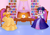 Size: 3508x2480 | Tagged: safe, artist:rainshadow, artist:sapphiregamgee, twilight sparkle, human, equestria girls, g4, belle, bookshelf, clothes, crossover, crown, cup, disney princess, dress, female, fireplace, gloves, gown, high res, jewelry, long gloves, petticoat, regalia, teacup, teapot