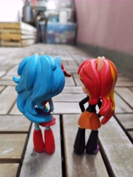 Size: 12000x9000 | Tagged: safe, artist:artofmagicpoland, rainbow dash, sunset shimmer, human, equestria girls 10th anniversary, equestria girls, g4, absurd resolution, balcony, doll, equestria girls minis, looking back, photo, poco x5 pro, toy