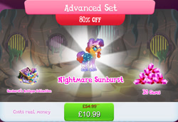 Size: 1265x864 | Tagged: safe, gameloft, sunburst, nightmare forces, g4, my little pony: magic princess, advanced set, book, bundle, bush, costs real money, english, gem, glasses, horn, male, mobile game, nightmare creature, numbers, sale, solo, text, treasure chest