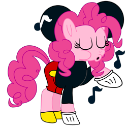 Size: 2800x2800 | Tagged: safe, artist:fanvideogames, pinkie pie, g4, disney, female, high res, male, mickey mouse, simple background, transparent background