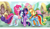 Size: 1920x1112 | Tagged: safe, artist:mesuyoru, applejack, fluttershy, pinkie pie, rainbow dash, rarity, twilight sparkle, classical unicorn, earth pony, pegasus, pony, unicorn, g4, magical mystery cure, big crown thingy, cloven hooves, colored wings, colored wingtips, element of generosity, element of honesty, element of kindness, element of laughter, element of loyalty, element of magic, elements of harmony, eyes closed, eyeshadow, female, grin, group hug, horn, hug, jewelry, leonine tail, makeup, mane six, mare, multicolored wings, nuzzling, ponyville, rainbow wings, regalia, scene interpretation, smiling, spread wings, unicorn twilight, unshorn fetlocks, wings