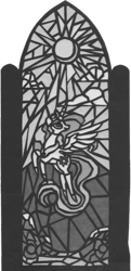 Size: 623x1282 | Tagged: safe, alternate version, artist:malte279, part of a set, princess celestia, alicorn, pony, g4, cardboard, craft, monochrome, stained glass, transparent paper