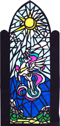 Size: 1686x3499 | Tagged: safe, alternate version, artist:malte279, part of a set, princess celestia, alicorn, pony, g4, cardboard, craft, stained glass, transparent paper