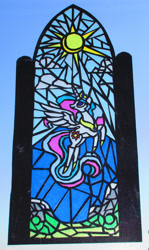 Size: 2063x3452 | Tagged: safe, alternate version, artist:malte279, part of a set, princess celestia, alicorn, pony, g4, cardboard, craft, high res, stained glass, transparent paper