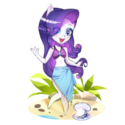 Size: 2480x2480 | Tagged: artist needed, safe, artist:ikstina, rarity, human, equestria girls, g4, my little pony equestria girls: better together, adorasexy, beach, belly button, breasts, clothes, cute, excited, happy, high res, humanized, keychain, merchandise, pearl, raribetes, sarong, sexy, simple background, solo, sparkles, sticker, swimsuit, white background