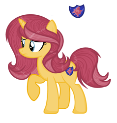 Size: 1672x1760 | Tagged: safe, artist:azulsnow, pony, unicorn, female, mare, offspring, parent:flash sentry, parent:sunset shimmer, parents:flashimmer, simple background, solo, white background