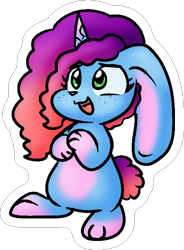 Size: 507x689 | Tagged: safe, artist:zutcha, misty brightdawn, bunnycorn, rabbit, g5, animal, bunnified, cute, female, mistybetes, open mouth, open smile, rebirth misty, simple background, smiling, solo, species swap, transparent background