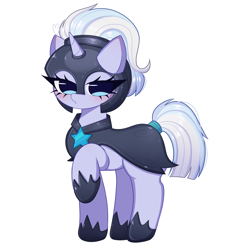 Size: 2728x3000 | Tagged: safe, artist:arwencuack, silver sable, pony, unicorn, g4, armor, commission, cute, female, guardsmare, high res, mare, raised hoof, royal guard, simple background, solo, white background