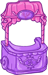 Size: 287x445 | Tagged: safe, 2024 franchise overview, g5, official, cart, concept art, mane melody (location), pipp petals' cutie mark, simple background, stall, toy, transparent background