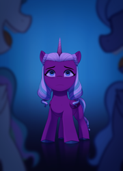 Size: 1847x2569 | Tagged: safe, artist:maren, opaline arcana, princess celestia, princess luna, alicorn, pony, g5, my little pony: make your mark, my little pony: make your mark chapter 4, sunny side up, spoiler:g5, spoiler:my little pony: make your mark, spoiler:my little pony: make your mark chapter 4, spoiler:mymc04e04, blurry foreground, female, filly, filly celestia, filly luna, filly opaline arcana, folded wings, high res, rejection, royal sisters, sad, scene interpretation, siblings, sisters, standing, trio, wings, younger