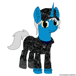 Size: 3000x3000 | Tagged: safe, artist:brightdrive, oc, oc only, oc:bright drive, pony, unicorn, boots, camouflage, clothes, cyberpunk, hat, high res, horn, looking at you, military uniform, newbie artist training grounds, nighthaze, shoes, simple background, solo, transparent background, unicorn oc, uniform