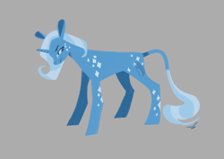 Size: 2480x1754 | Tagged: safe, artist:djpon69, trixie, pony, unicorn, g4, angry, coat markings, facial markings, female, gray background, horn, leonine tail, mare, nose wrinkle, simple background, solo, sparkles, tail