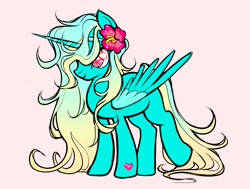 Size: 1968x1485 | Tagged: safe, artist:digidollzz, oc, oc only, alicorn, pony, flower, simple background, solo, white background