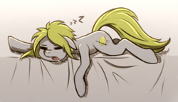 Size: 1280x732 | Tagged: safe, artist:zetamad, oc, oc:lemon sketch, earth pony, pony, atg 2023, drool, newbie artist training grounds, open mouth, sleeping, snoring, solo