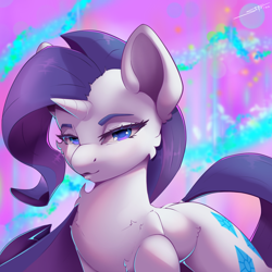 Size: 2500x2500 | Tagged: safe, artist:skitsroom, rarity, pony, unicorn, g4, cheek fluff, chest fluff, eyebrows, female, high res, mare, solo
