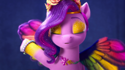 Size: 1920x1080 | Tagged: safe, screencap, pipp petals, pegasus, pony, bridlewoodstock (make your mark), g5, my little pony: make your mark, my little pony: make your mark chapter 4, spoiler:g5, spoiler:my little pony: make your mark, spoiler:my little pony: make your mark chapter 4, spoiler:mymc04e01, adorapipp, bridlewoodstock, cute, dyed hair, eyes closed, female, makeup, mare, solo