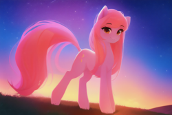 Size: 3840x2560 | Tagged: safe, artist:ocillus, oc, oc only, earth pony, pony, g4, g5, glowing, glowing horn, high res, horn, original character do not steal, solo, sunrise