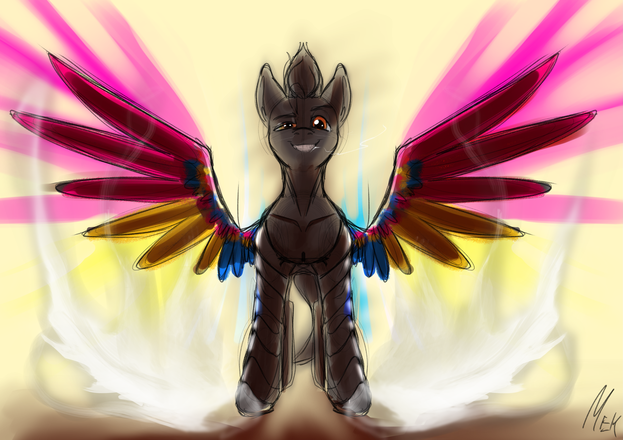 Mlp Menancing #3147096 - safe, artist:mekblue, oc, oc only, oc:mechanical star ...