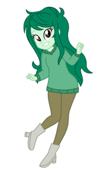 Size: 1321x2201 | Tagged: safe, artist:robertsonskywa1, wallflower blush, human, equestria girls, g4, clothes, cosplay, costume, crossover, female, libby stein-torres, photo, simple background, solo, sweater, the ghost and molly mcgee, white background