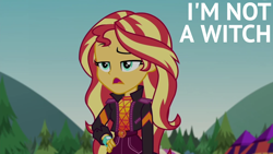 Size: 1920x1080 | Tagged: safe, edit, edited screencap, editor:quoterific, screencap, sunset shimmer, human, equestria girls, equestria girls specials, g4, my little pony equestria girls: better together, my little pony equestria girls: sunset's backstage pass, solo