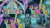 Size: 2000x1125 | Tagged: safe, edit, edited screencap, editor:quoterific, screencap, berry bliss, citrine spark, cozy glow, fuchsia frost, gallus, golden crust, lilac swoop, night view, ocellus, peppermint goldylinks, sandbar, silverstream, smolder, starlight glimmer, yona, earth pony, pegasus, pony, unicorn, g4, my little pony: friendship is magic, school raze, friendship student, student six