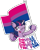 Size: 1920x2377 | Tagged: safe, artist:alexdti, twilight sparkle, pony, g4, bilight sparkle, bisexual pride flag, one eye closed, pride, pride flag, simple background, solo, transparent background, wink