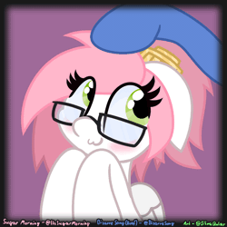 Size: 1000x1000 | Tagged: safe, artist:silvaqular, oc, oc only, oc:bizarre song, oc:sugar morning, pegasus, pony, :3, animated, blushing, cute, female, glasses, haircut, head pat, male, mare, oc x oc, offscreen character, pat, shipping, solo focus, stallion, straight, sugarre