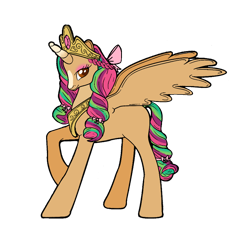 Size: 900x839 | Tagged: safe, artist:crumbelinadicarmello, artist:noelle23, oc, oc only, alicorn, pony, g4, g5, alicorn oc, base used, blaze (coat marking), bow, braid, coat markings, colored lineart, curly mane, facial markings, gradient horn, hair bow, horn, lineart used, offspring, parent:hitch trailblazer, parent:sunny starscout, parents:starblazer, pigtails, ribbon, ringlets, simple background, solo, transparent background, wings