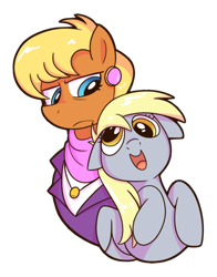 Size: 526x670 | Tagged: safe, artist:cookieboy011, derpy hooves, ms. harshwhinny, earth pony, pegasus, pony, g4, duo, duo female, female, floppy ears, mare, simple background, transparent background