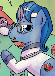 Size: 594x814 | Tagged: safe, idw, official comic, doctor cure heart, friends forever #13, g4, my little pony: friends forever, spoiler:comic, cropped, male, stallion