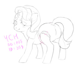 Size: 1000x900 | Tagged: safe, artist:veincchi, starlight glimmer, oc, pony, unicorn, g4, advertisement, ass up, auction, blushing, commission, cute, diaper, diaper fetish, fetish, non-baby in diaper, solo, ych example, ych sketch, your character here