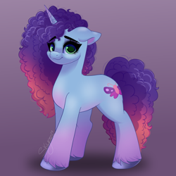 Size: 2000x2000 | Tagged: safe, artist:skyboundsiren, misty brightdawn, pony, unicorn, g5, cute, digital art, female, floppy ears, freckles, high res, looking at you, mare, mistybetes, rebirth misty, signature, simple background, smiling, solo, unshorn fetlocks