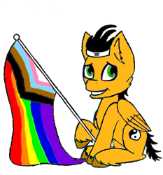 Size: 465x499 | Tagged: safe, artist:lekonar13, oc, oc only, oc:lekonar, pegasus, pony, pride, pride flag, pride month, progressive pride flag, simple background, solo, transparent background