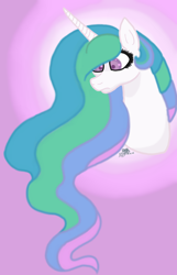 Size: 774x1200 | Tagged: safe, artist:heartofhearts, princess celestia, alicorn, pony, g4, bust, digital art, medibang paint, pastel, pink background, portrait, profile picture, simple background, solo