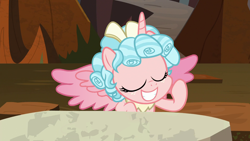Size: 1920x1080 | Tagged: safe, edit, edited screencap, screencap, cozy glow, alicorn, pony, g4, the ending of the end, alicornified, cozy glow is best facemaker, cozybetes, cozycorn, cute, eyes closed, race swap, solo
