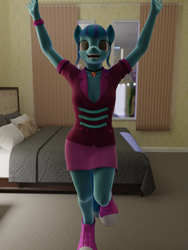 Size: 1215x1620 | Tagged: safe, artist:stellarator, sonata dusk, anthro, unguligrade anthro, comic:we will be adored, g4, 3d, blender, blender cycles, comic, cycles render, excited, female, happy, solo