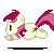 Size: 50x50 | Tagged: safe, artist:neriad, roseluck, earth pony, pony, g4, animated, base used, female, gif, icon, mare, pixel art, run run run base, running, simple background, solo, transparent background