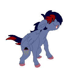 Size: 565x545 | Tagged: safe, alternate character, alternate version, artist:euspuche, oc, oc only, oc:dawn chaser, pegasus, pony, animated, colored hooves, commission, dance till you die dog, dancing, gif, male, meme, pegasus oc, ponified animal photo, simple background, solo, stallion, tail, transparent background, two toned mane, two toned tail, unshorn fetlocks, wings, ych result