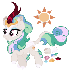 Size: 623x620 | Tagged: safe, artist:monochrome-sunsets, kirin, base used, magical lesbian spawn, offspring, parent:princess celestia, parent:rain shine, parents:rainlestia, simple background, solo, transparent background