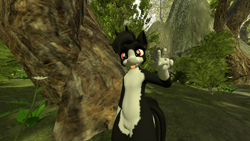 Size: 2560x1440 | Tagged: safe, artist:paisy pennings, oc, oc:dustymoon, anthro, 3d, forest, solo, tongue out, vrchat