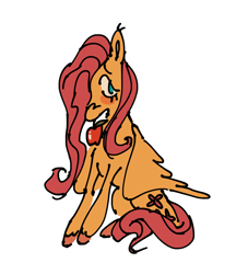 Size: 1771x2048 | Tagged: safe, artist:arrgh-whatever, fluttershy, pegasus, pony, g4, apple, food, hair over one eye, simple background, solo, white background